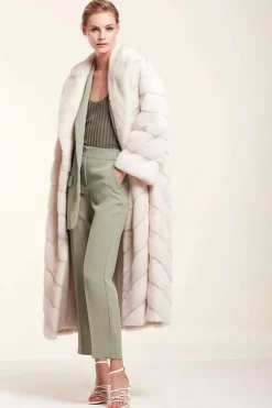 Long mink fur coat