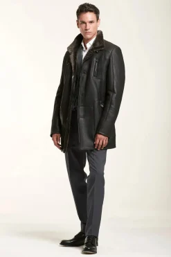 Long sheepskin jacket for men