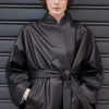 Luxury leather jacket womens