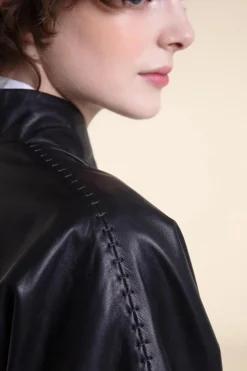 Luxury leather jacket womens