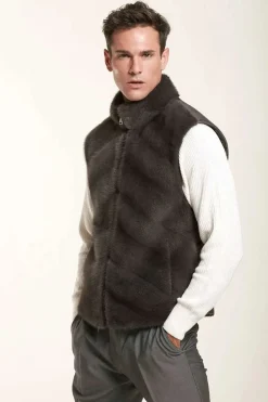 Men mink fur vest