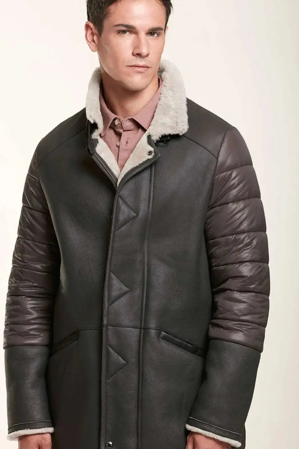 Men sheepskin jacket