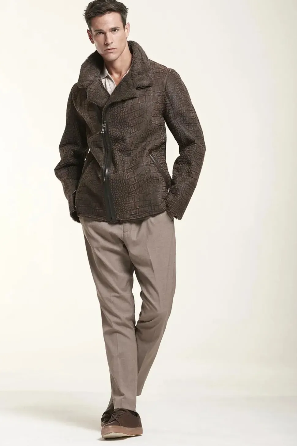 Men sheepskin jacket