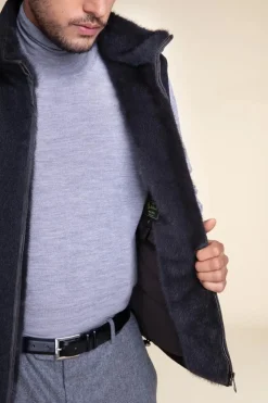 Men vest with fur