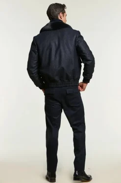 Mens bomber jacket with fur