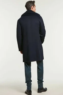 Mens cashmere coat with mink collar
