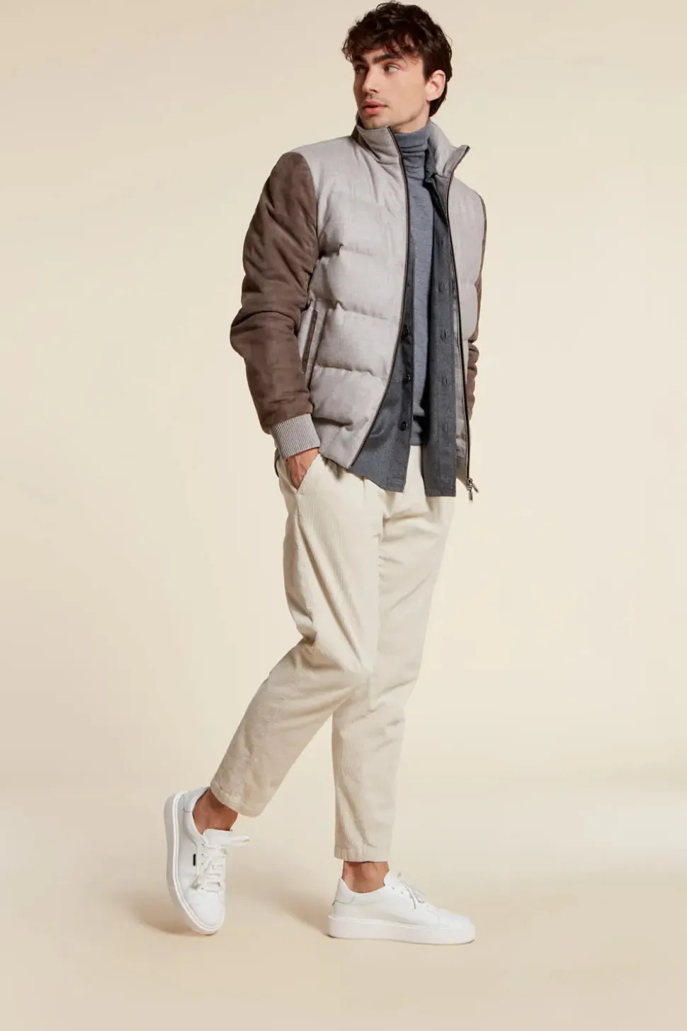 Mens cashmere puffer jacket