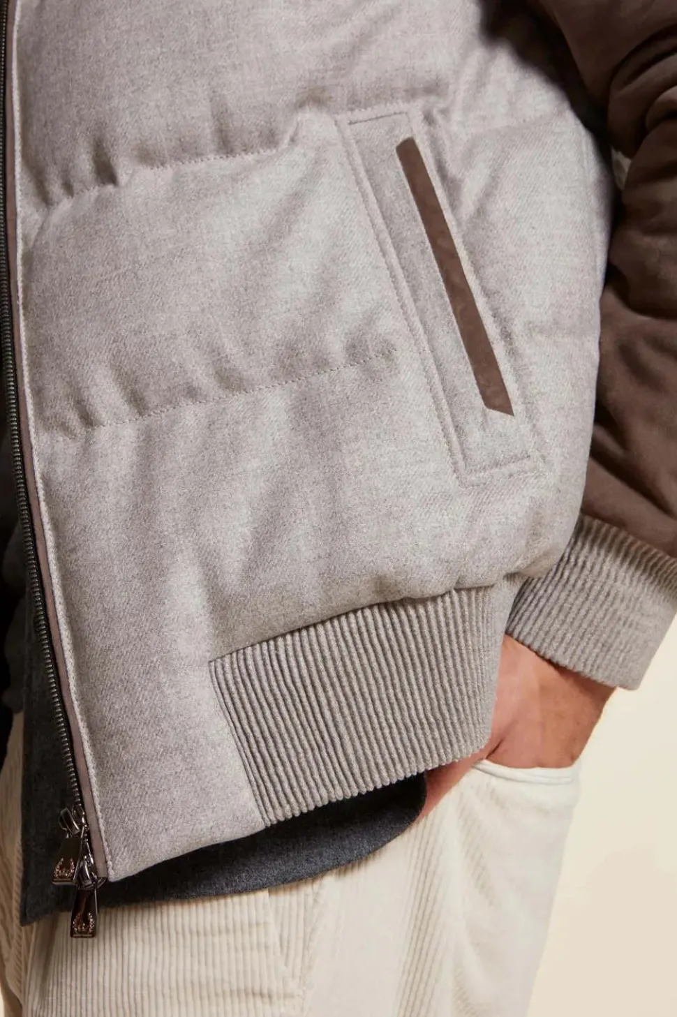 Mens cashmere puffer jacket