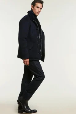 Mens coat with mink collar