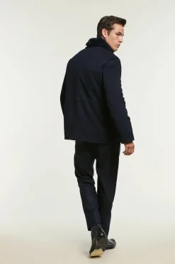 Mens coat with mink collar