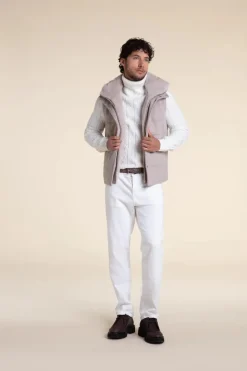Mens fur vest with mink hood