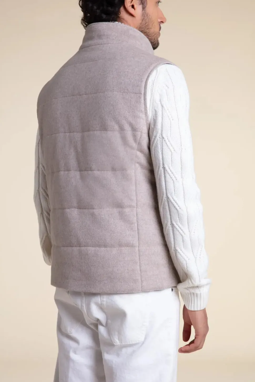 Mens fur vest with mink hood