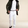 Mens green parka coats with fur hood