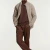 Mens knitted bomber with fur