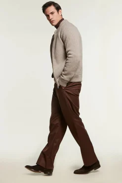 Mens knitted bomber with fur