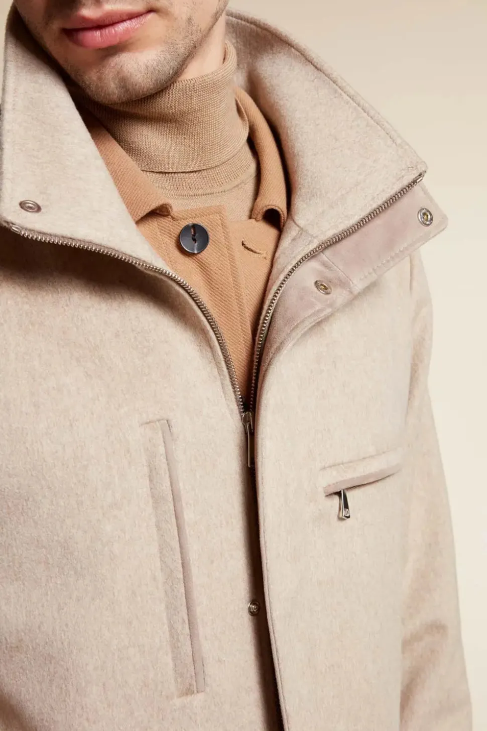 Mens mink collar coat