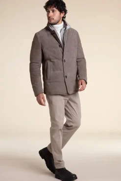 Mens quilted suede jacket