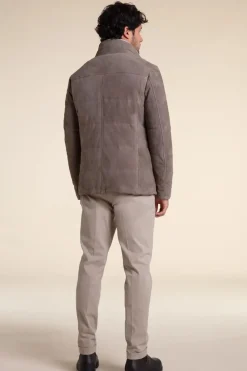 Mens quilted suede jacket
