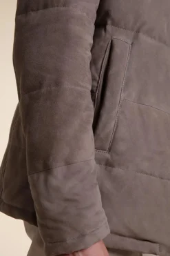 Mens quilted suede jacket