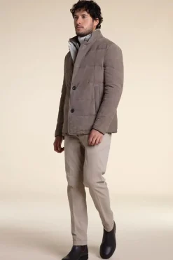 Mens quilted suede jacket