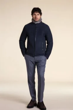 Mens suede shearling jacket