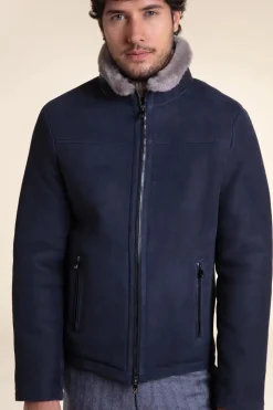 Mens suede shearling jacket