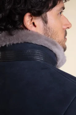 Mens suede shearling jacket