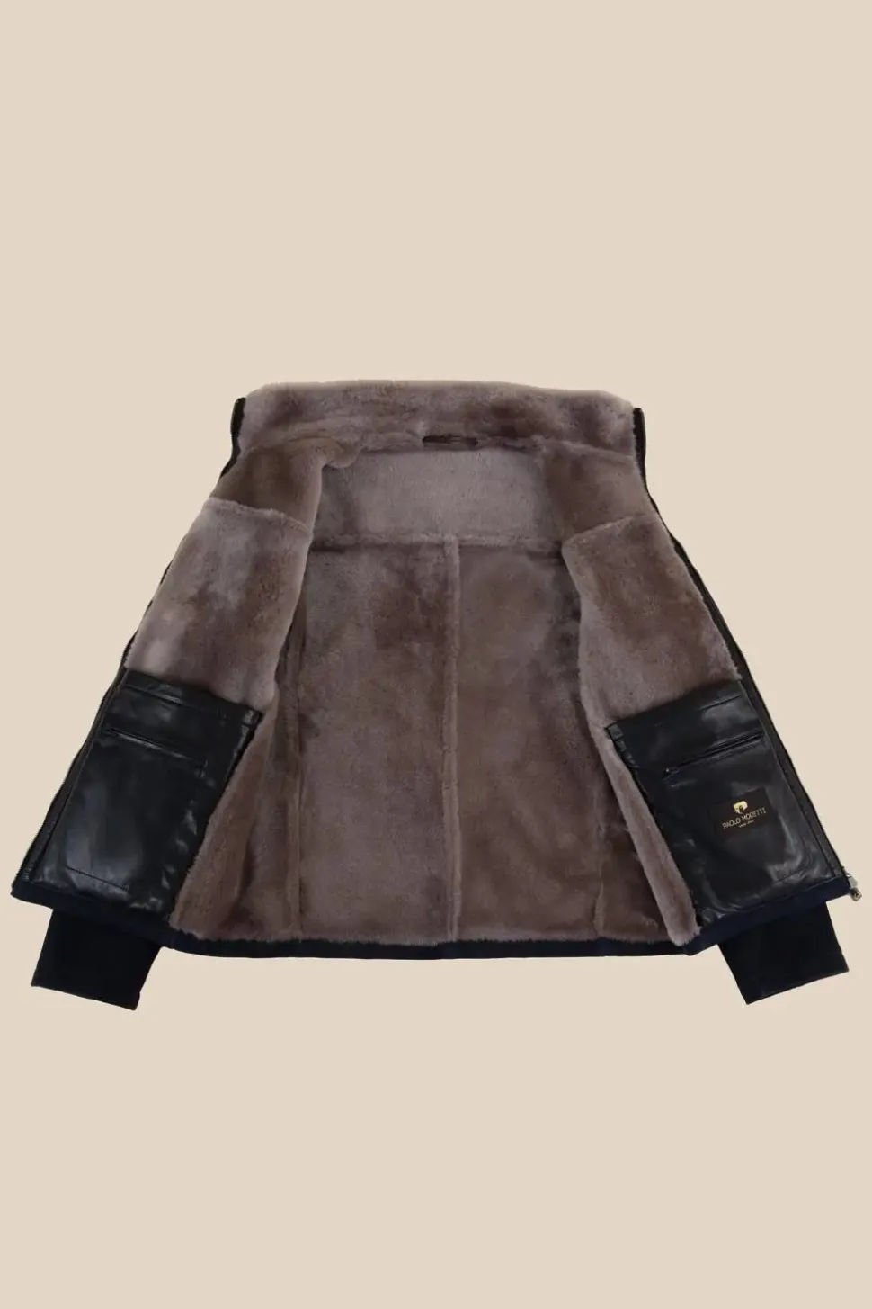 Mens suede shearling jacket