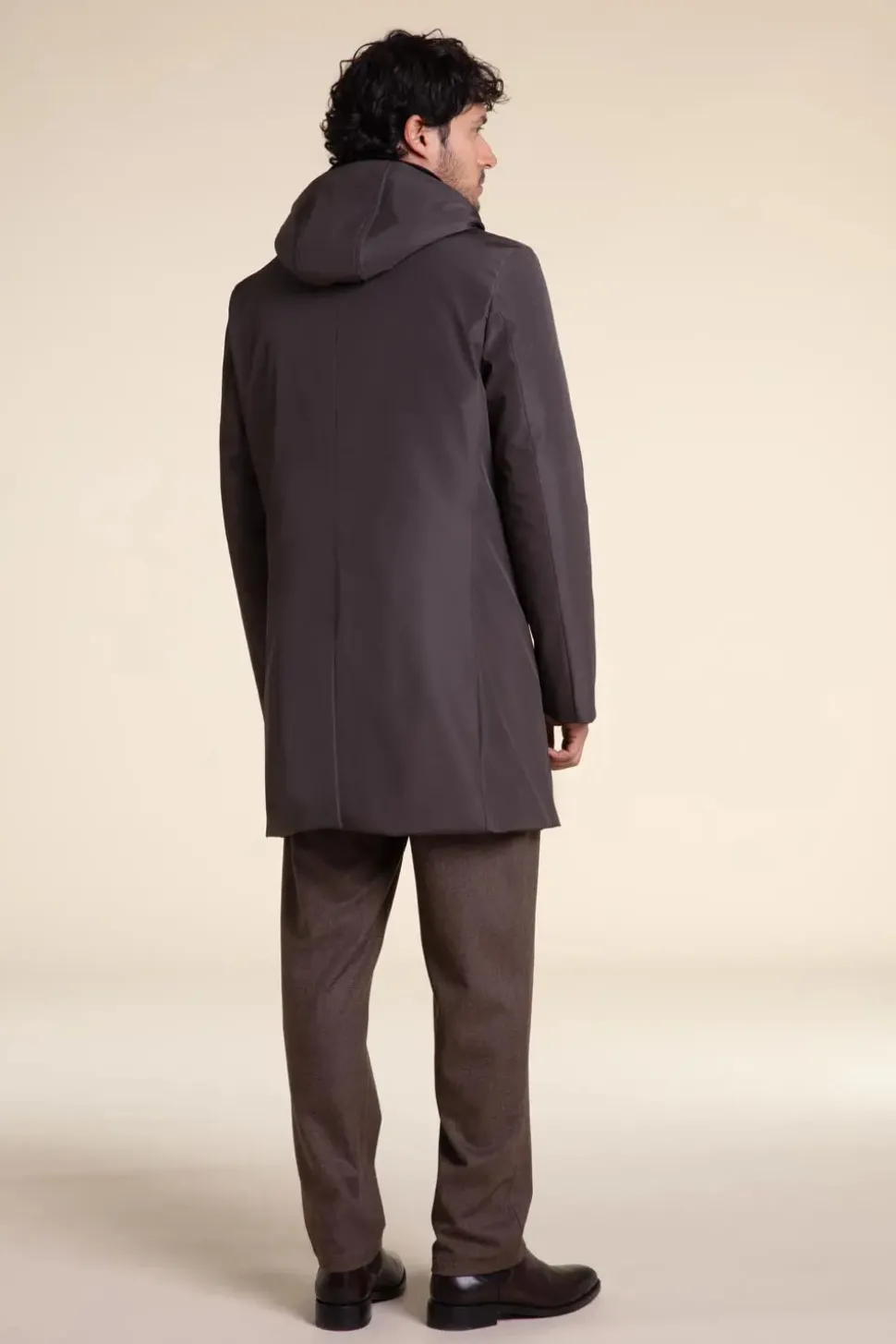 Mens winter parka with fur hood