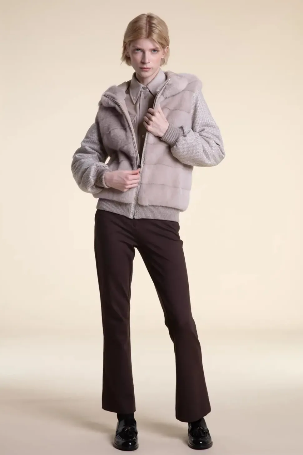 Mink bomber jacket womens