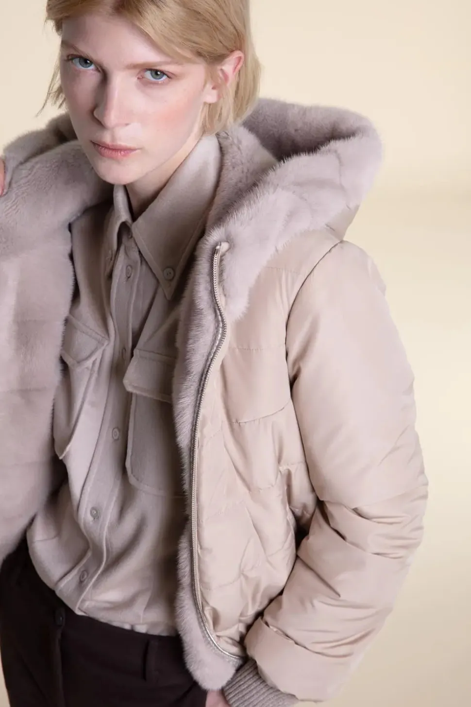 Mink bomber jacket womens