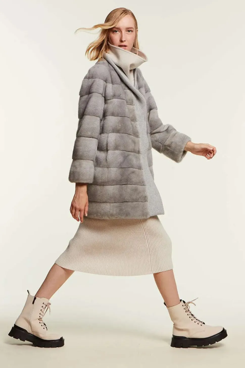Mink coat grey