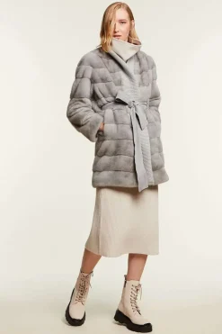 Mink coat grey