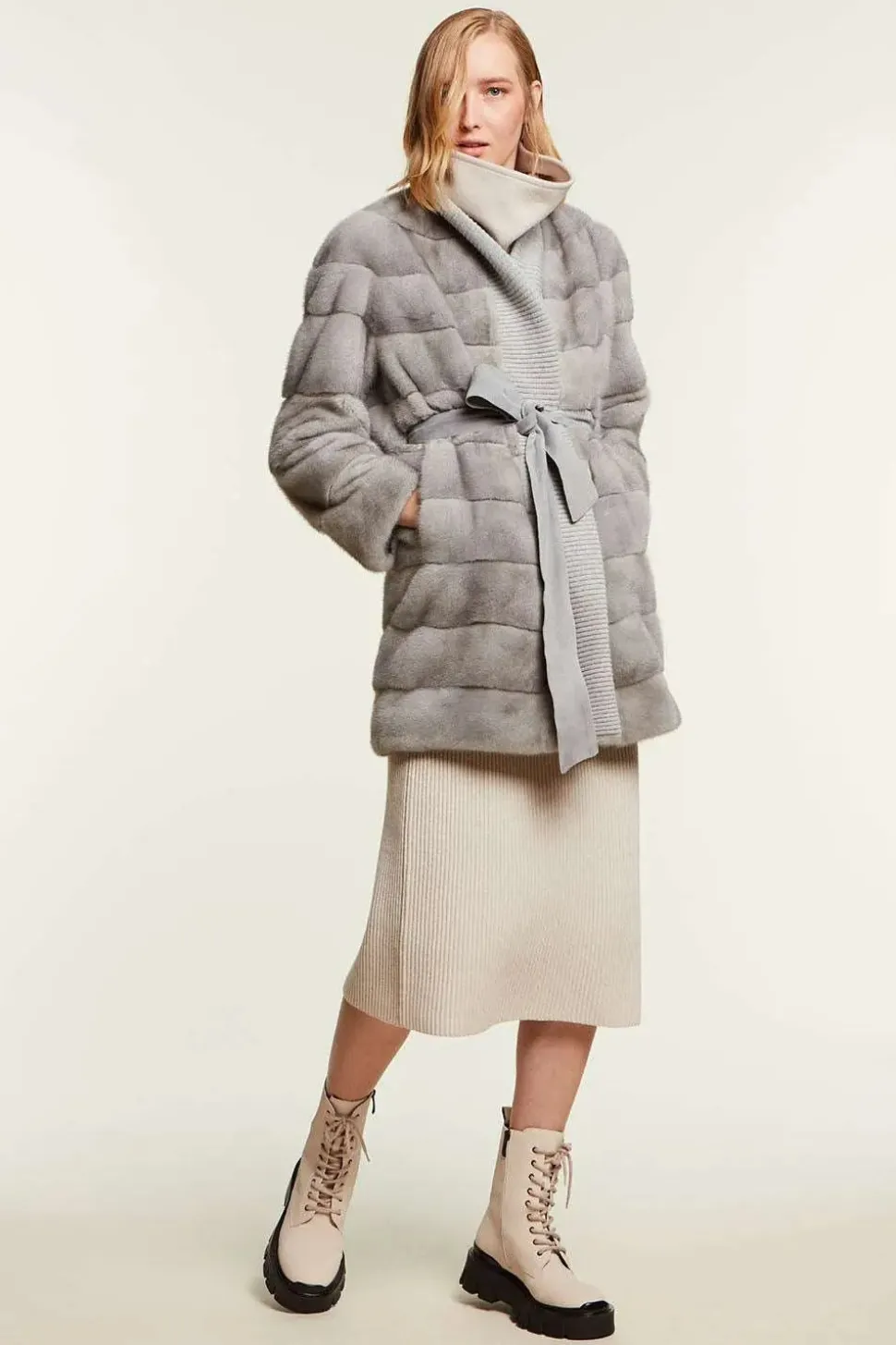 Mink coat grey