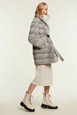 Mink coat grey
