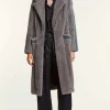 Mink coat with light blue inserts