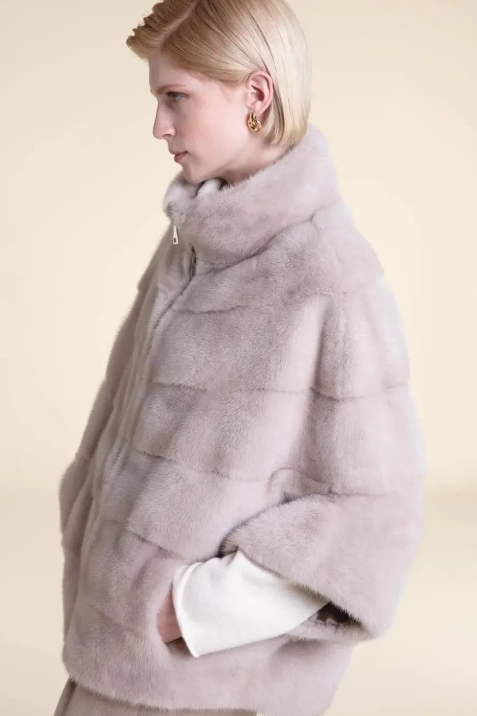 Mink fur cape