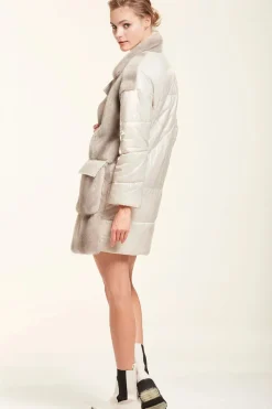 Mink fur coat and textile