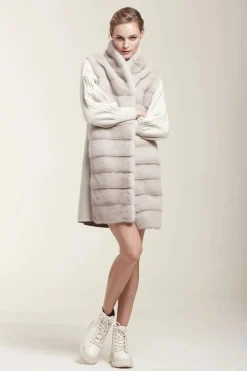 Mink fur vest pearl
