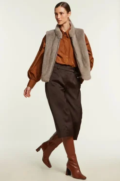 Mink fur vest womens