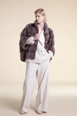 Mink jacket brown