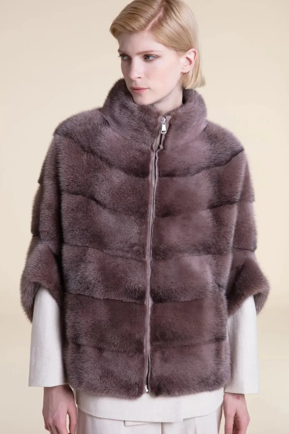 Mink jacket brown