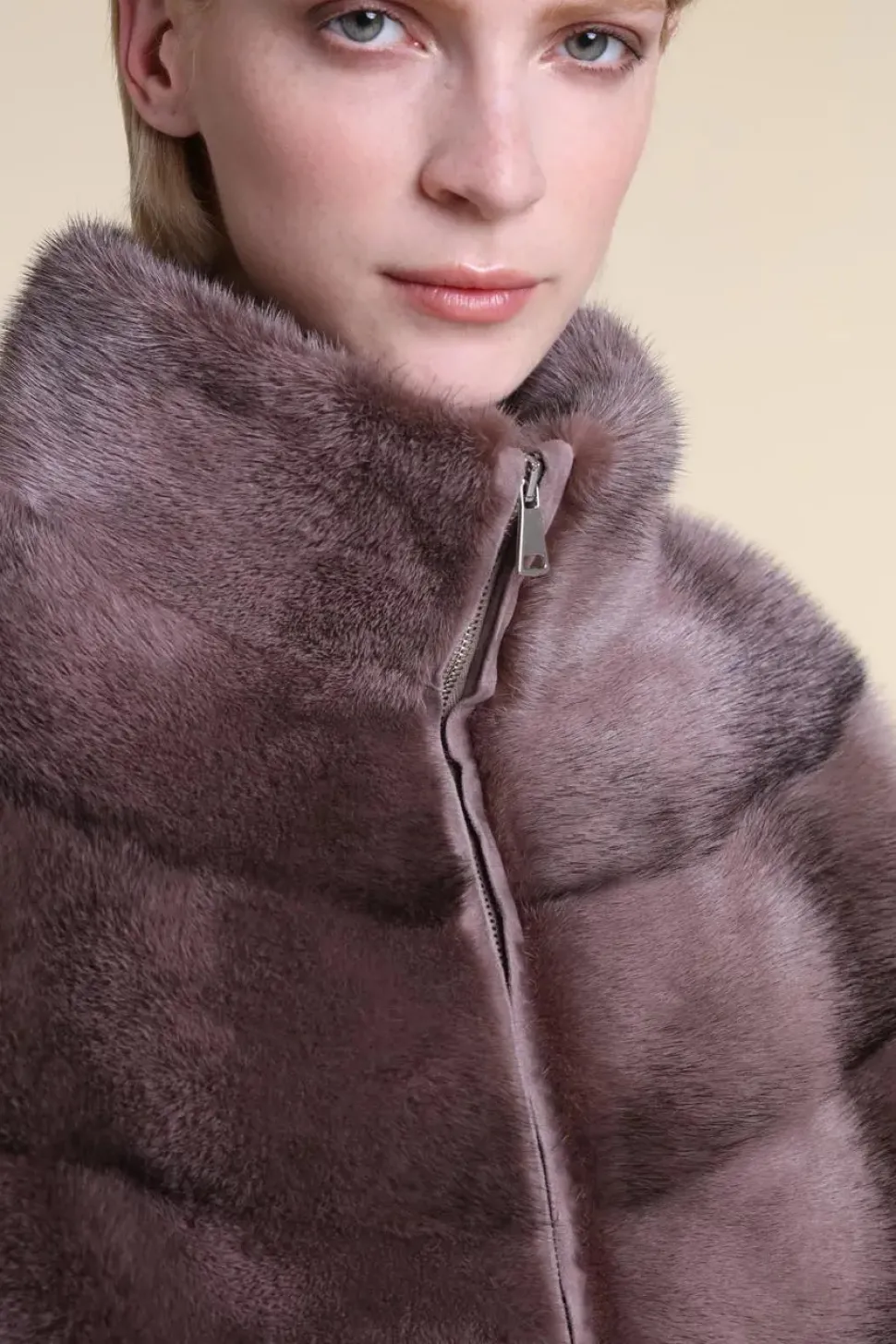 Mink jacket brown