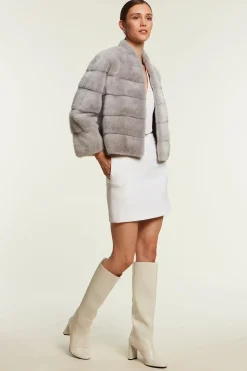 Mink jacket grey