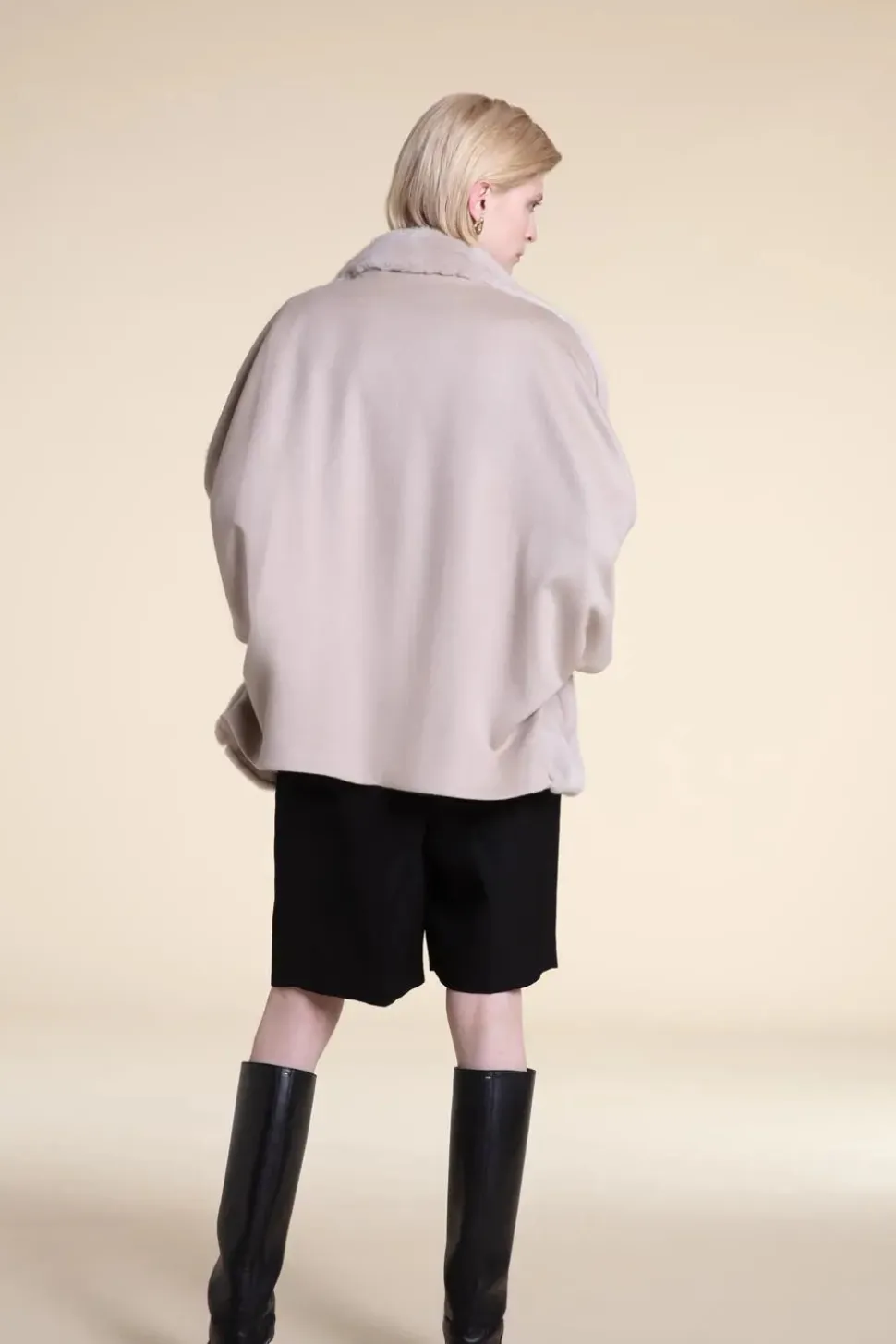 Mink trimmed cape