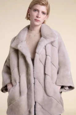Mink trimmed cape