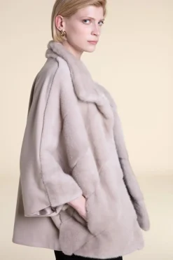 Mink trimmed cape