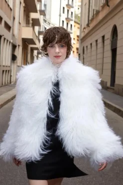 Mongolian lamb fur coat