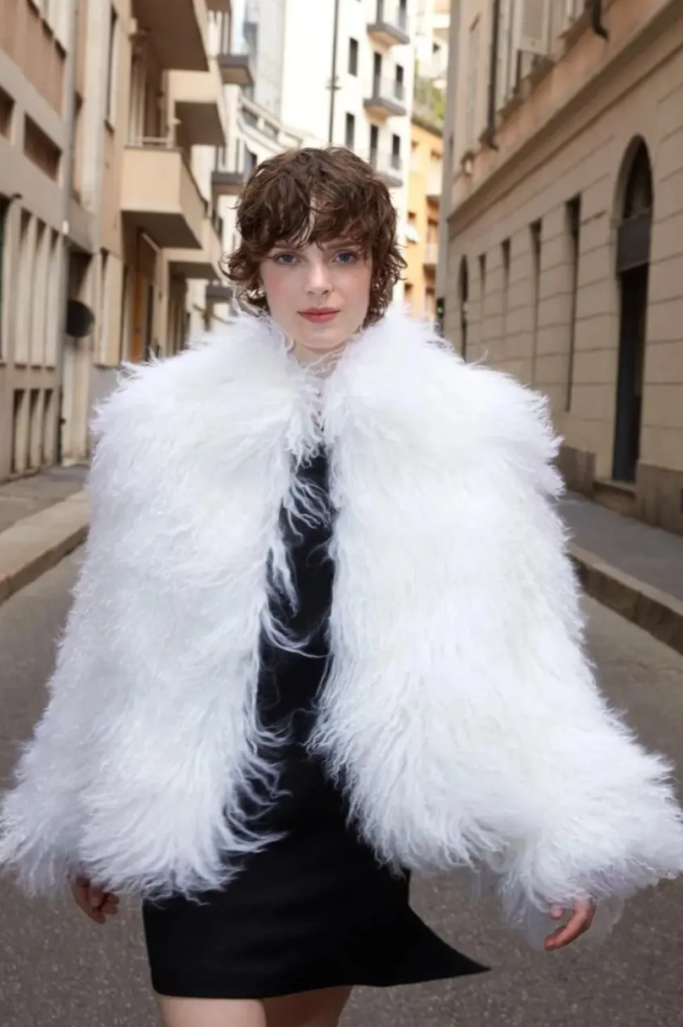 Mongolian lamb fur coat