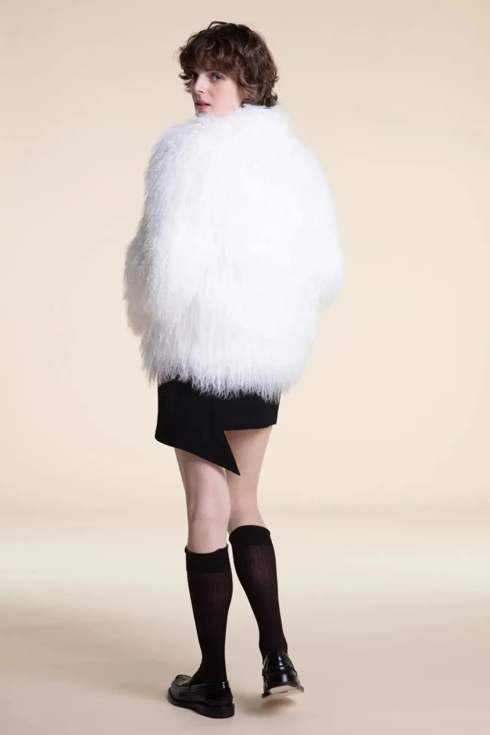 Mongolian lamb fur coat